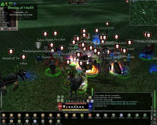 Skull shields in formation, June 2003.